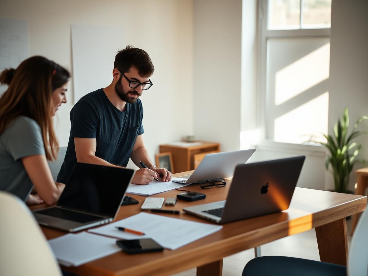 The Kreadiv team working through a project together